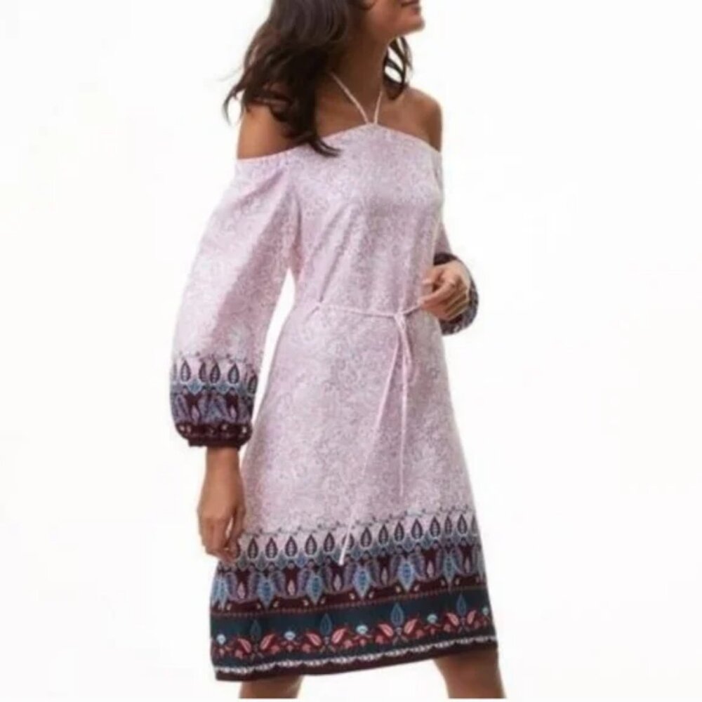 Loft Paisley Vines Off Shoulder Dress